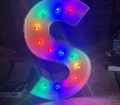 Colored Bulbs On 3' Marquee Letter