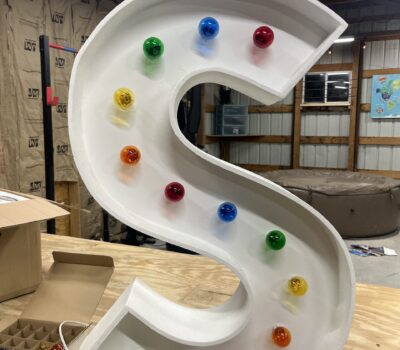 Colored LED Bulbs On 3' Letters
